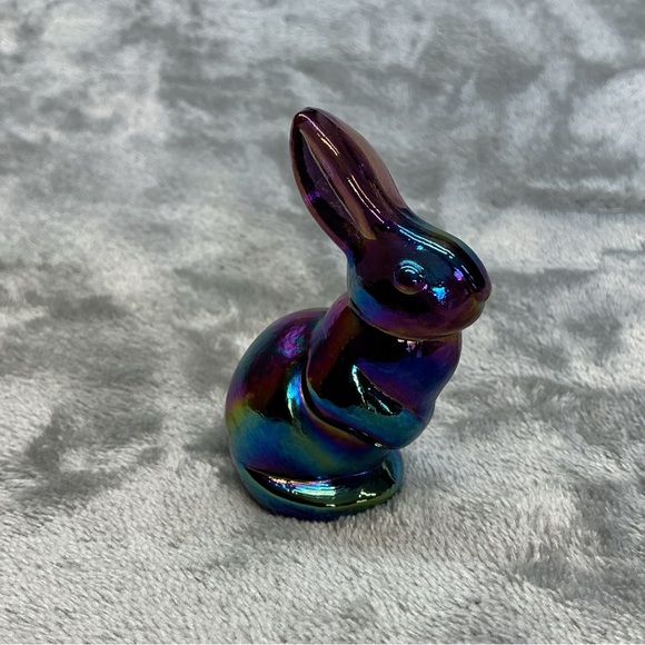 Fenton | Art | Vtg Fenton Bunny Rabbit Carnival Glass Figurine ...